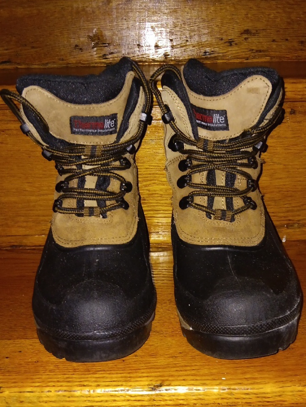 Men's Brown and Black Waterproof Work Boots